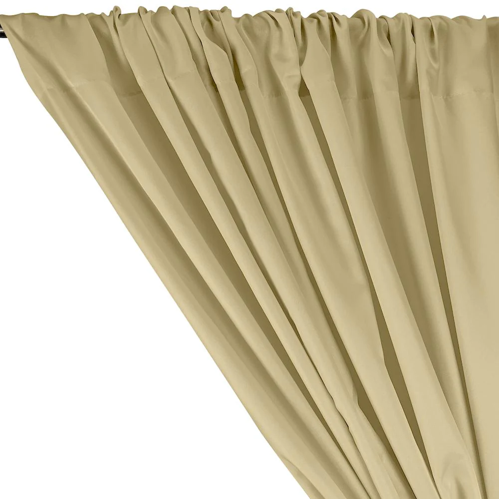 Polyester Twill Rod Pocket Curtains - Champagne - Image 2