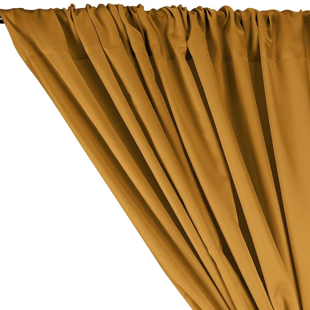 Polyester Twill Rod Pocket Curtains - Gold - Image 2