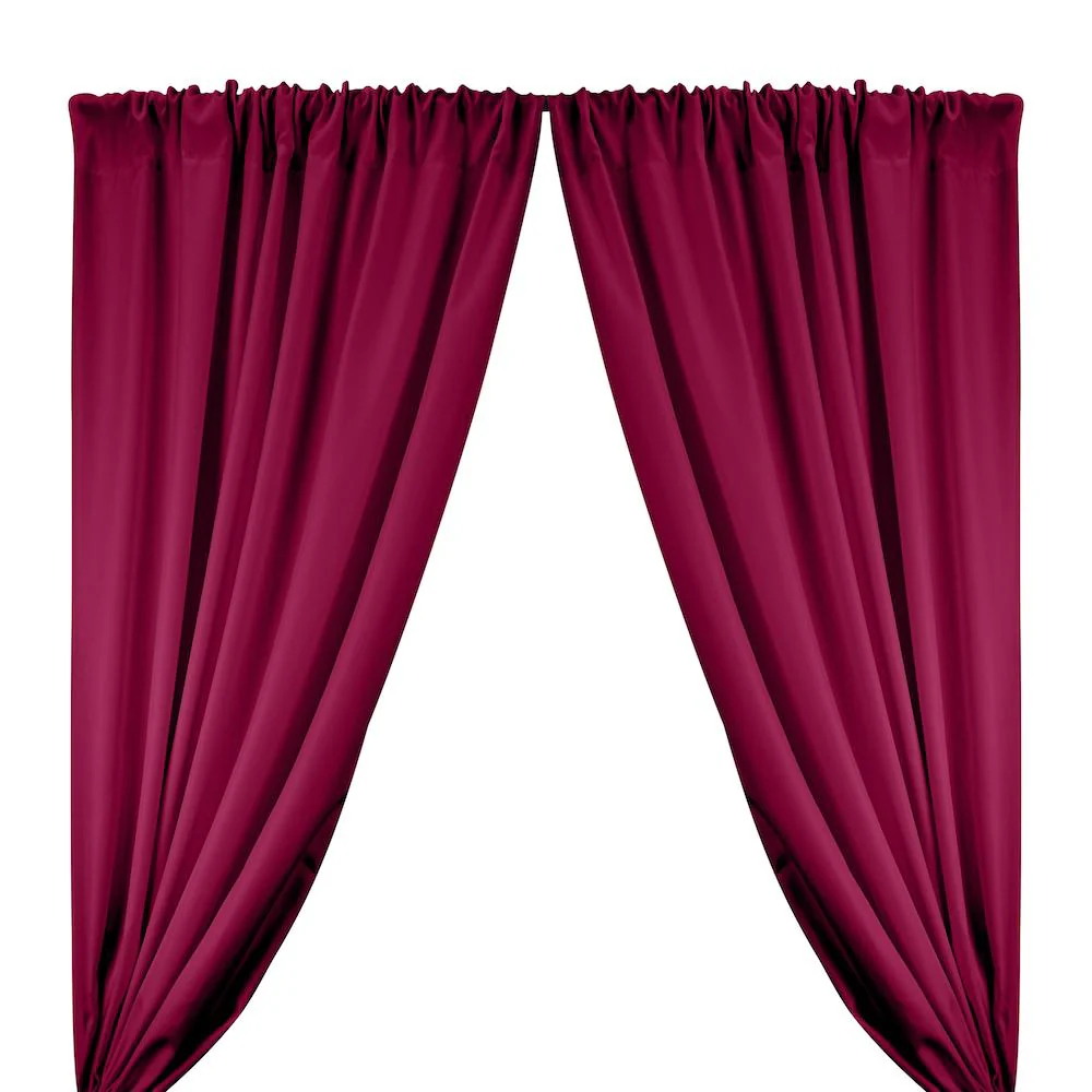 Polyester Twill Rod Pocket Curtains - Magenta