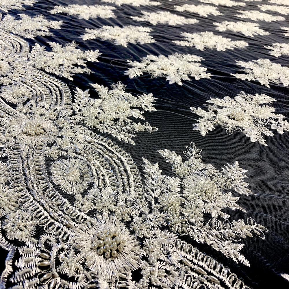 Viburnum Bridal Lace Beaded Fabric - Image 12