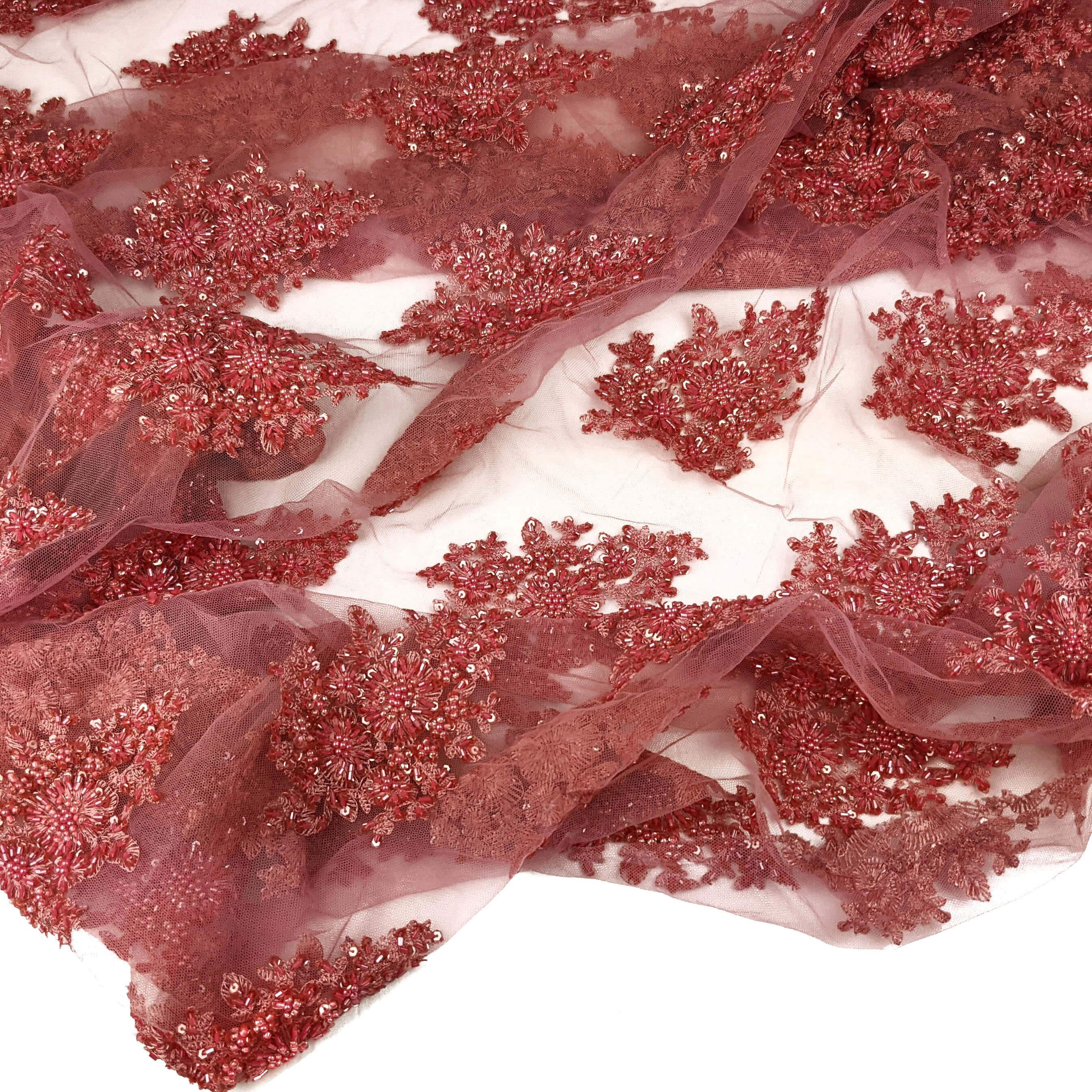 Viburnum Bridal Lace Beaded Fabric - Image 53