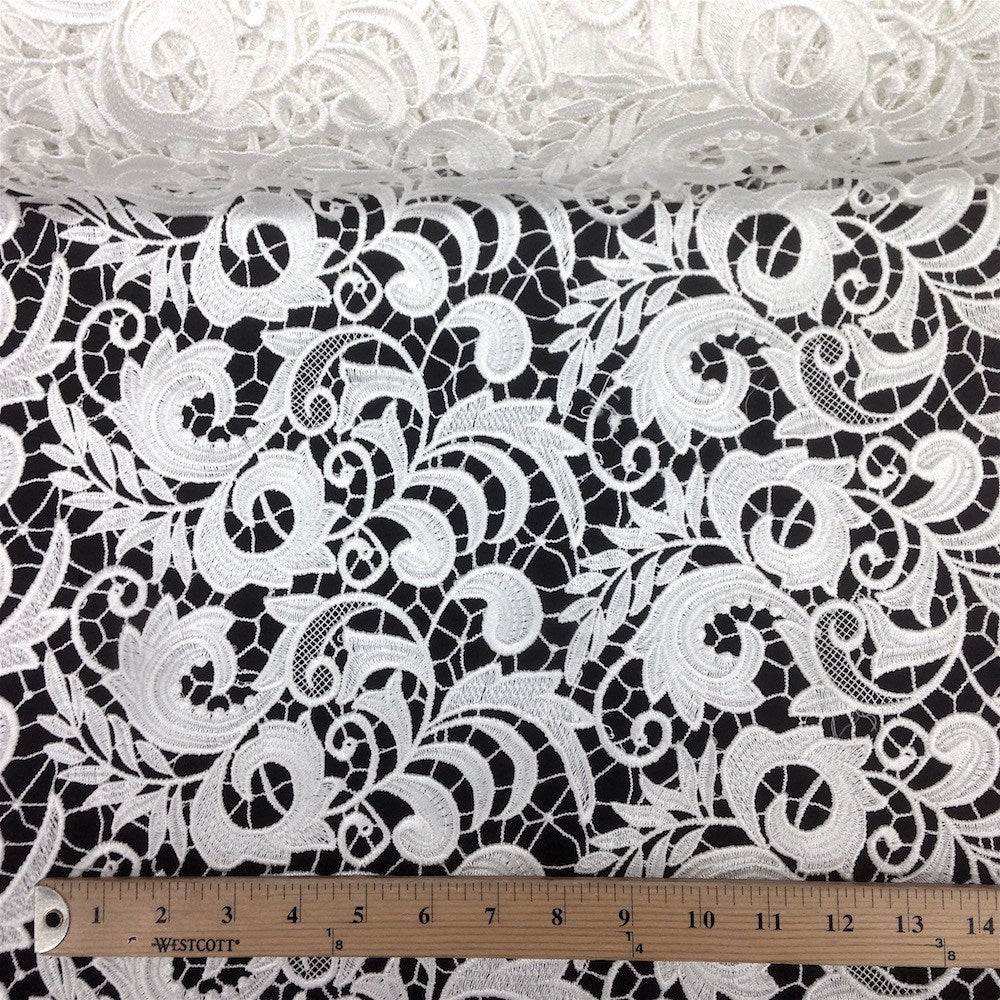 White Cardinal Guipure French Venice Lace - Image 3