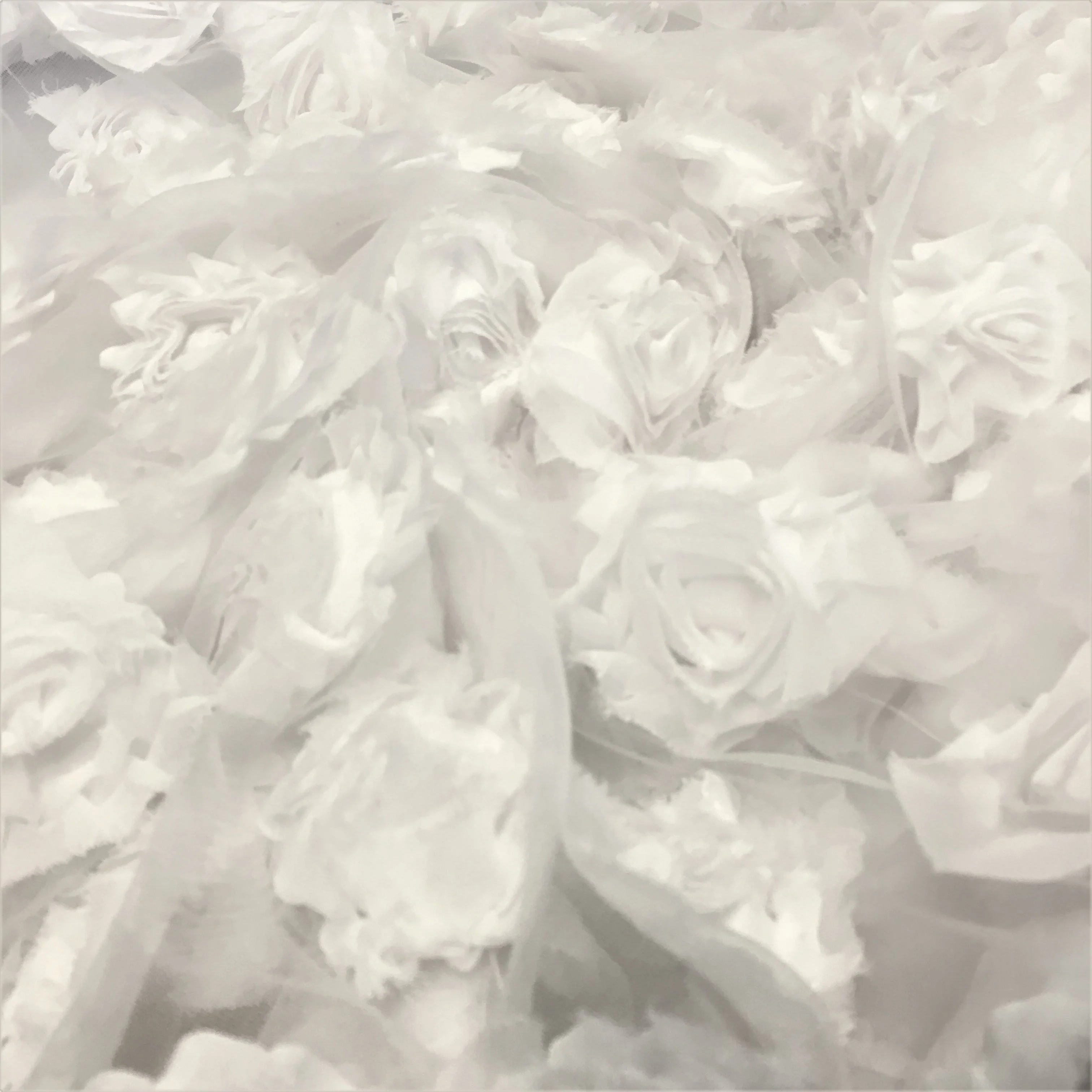 White Chiffon Rosette - Image 3